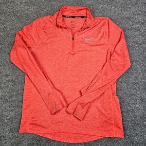 Nike Running Element Half Zip Pullover Women's S Dri-Fit Top Red/Orange
